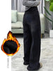 Womens Jeans Y2k Jeans Flared Trousers Black Gray Straight Leg Winter Warm Fleece Lined Loose Fit High Waist Wide Leg
