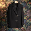 Women's Single Breasted Blazer Autumn Chic Casual Back Slit Design Niche Famale Suit Coat 2DB4253