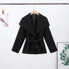 Elegant Women's Overcoat Stand Collar Full Sleeve Belt Lace Up Solid Female Overcoat Autumn Commute Lady Outwears
