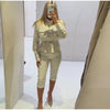 Polka Dot Cropped Pants Set For Women Y2K Stand Collar Lace Up Jacket High Waist Capri Pants Lady Street 2 Pieces Outfit