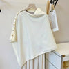 Large Shawl for Womens Spring and Autumn Versatile Diagonal Buckle Loose Cape Knitted Shawls