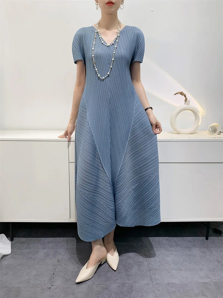Bud Elegant Dresses for Women Autumn Pleated Casual Solid Color Party Formal Occasion Dresses