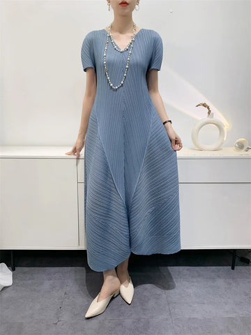 Bud Elegant Dresses for Women Autumn Pleated Casual Solid Color Party Formal Occasion Dresses
