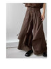 Autumn Loose Button Irregular Skirt Pants Wide Leg Pants Female Loose Casual All-Match Trousers Pants Women