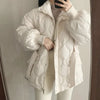 Women Winter Warm Thick Cotton Coat Women With Belt Stand Collar Cotton Padded Jacket Korean Loose Women Parka Outwear