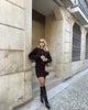 Women Single Breasted Knit Cardigan Long Sleeve O Neck With Pockets Spring Jacket Female Elegant Brown Coat