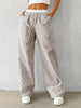 Women's Casual Striped Woven Wide Leg Pants Fall Winter Casual Stylish Full Length Trousers Y2K Clothes Streetwear
