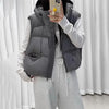 Autumn Winter Soft Puffs Cotton Vest Jacket Women Loose Thicken Warm Hooded Waistcoat Coat Female Casual Ladies Tops