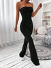 Women's Corseted Jumpsuit Simple solid colour Slim models Hip lifting design Single Piece Flared Pants