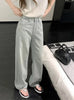 Women Blue Baggy Plaid Jeans Vintage Y2k Cowboy Pants Harajuku Aesthetic Denim Trousers Trashy Japanese 2000s Style Clothes