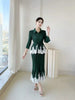 Lace Spliced Design Women's Pleated Fake Two Pieces Dresses With Fishtail Hem Design Pullover Famale Clothing DB6661