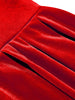 Red Velvet Christmas Elegant Party Women Dress Square Neck Long Bishop Sleeve Autumn Winter Belted Swing Dresses