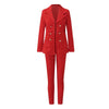 Women Two Pieces Pant Sets Formal Business Double Breasted Blazers Jacket Pants 2 Piece Set Elegant Ladies Suits Office Lady