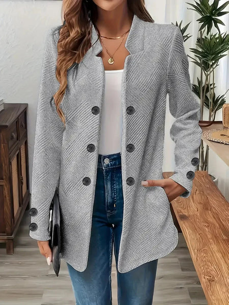 Autumn and Winter Women's Blazers Casual Suit Black Jacket Three-plate Double Button Top Office Coat for Female