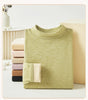 Women's Cashmere Silk Thermal Underwear Thermal Tops Warm Pants Thickened Solid Color Half Turtleneck Long Sleeve Winter Clothes