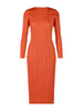 Pleats Please Long Sleeve Round Neck Women Dress Causal Elegant Ladies Clothes