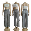 Straight Cargo Pants Women High Waist Baggy Trousers Casual Wide Leg Slim Vintage Y2K Streetwear Pocket Casual Pants