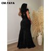 Women One Shoulder Open Back Sequined High Side Split Mermaid Maxi Dress Sexy Club Evening Party Dresses Vestidos
