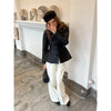 Satin Knot Button Short Coat Women Retro Full Sleeves Waist Cinching Single Breasted Coats Lady Spring Daily Wear