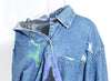 Denim Shirt Women's Spring Autumn Washed Loose Street Print Jacket and Coat