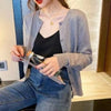 Knitted Cardigan Jacket Women Spring Autumn Round Neck Casual Cardigans Woman Solid Color Slim Korean Jumpers Female