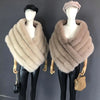 Woman Real Fox Fur Shawl Vest Jacket Fluffy Fur Cape Natural Fur Poncho Fur Lady Scarf Wrap Coat Shawl Wedding Party Clothing