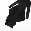 Casual Women Pullover Turtleneck Black Elegant Long Sleeve Midi Dress Ruffles Sexy Party Evening Night Club Dress