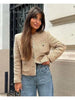 Chic Female Tweed Basic Jacket Coat Women Clothing Woolen Outerwear Long Sleeve Front Button Female Outerwear Chic Tops