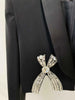 High Street Designer Runway Suit Set Women's Diamonds Beaded Short Blazer Skirt Suit