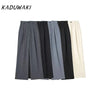 Women's High Waist Striped Straight Leg Pants Vintage Zipper Loose Solid Color Pants Office Casual Women's Pant