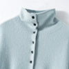 Autumn Women's Cardigan 100% Cashmere Knitted Sweater Chic Tops Female Causal Turtleneck Collar Loose Size Jacket Coat