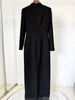 High Street Designer Party Vestido Women's Formal Long Sleeve Diamonds Beading Long Maxi Dress
