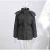 Printed Women's Winter Down Jacket With Hood Zipper Slim Long Sleeve Warm Thicken Quilted Padded Jackets Outerwears