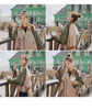 Trench Coat Women's Chic Splicing Color Block Lapel Double Breasted Long Windbreaker Belt Coat Spring 2DA1718