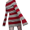 Women Mini Bodycon Dress Stripe Boat-Neck Long Sleeve Short Dress Spring Autumn Wrapped Hip Party Dress