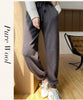 Women's Sports Wool Pants in AutumnWinter Solid Color Pockets Warm High-Quality Casual 100% Merino Pure Wool Small Leg Pants
