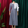 Elegant Dresses for Women Fall African 3/4 Sleeve Party Birthday Robe Chic 3D Flower Plaid Evening A-Line Dress