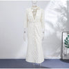 Elegant Women's Printed Waistband Long Dress 3D Flower V-neck Bubble Sleeve Patchwork A-line Dresses Spring Party Robe