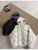 Women Parkas Knitted Hooded Puff Cotton-padded Jacket Fake Two Pieces Loose Warm Thicke Cotton Coat Female Outerwear Overcoat