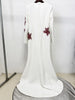 High Street Designer Party Vestido Women's Flowers Diamonds Beaded Slit Sleeve Long Maxi Dress