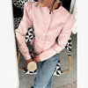 Solid Color Jacquard Glossy Satin Tops Women Chic Stand Collar Single Breasted Slim Fit Short Coats Lady Daily Outwear