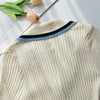 Brand Knitted Maxi Dress Elegant Turn-down Collar Embroidery Long Sleeve Shirt Dress Lady Sweater Vestidos