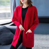 Knitted Shirt Casual Long Sleeve Loose Medium Length Outwear Sweater Coat Women Autumn Knitwears Cardigan Mujer