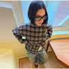 Vintage Stand Collar Plaid Coat Women's Single Breasted Long Sleeve Pocket Classic Jacket Autumn Lady Chic Streetwear