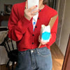 Long Sleeve Knitted Cardigan Women Sweater Elegant Winter Casual Simple Knitted Jackets O Neck Loose Round Neck Tops