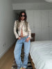 Vintage Napoleon Cropped Jacket Women Floral Embroidery Stand Collar Short Blazer Fringe Hem Long Sleeve Street Outerwear