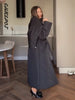 Women's Long Jackets Detachable Shawl Lace Up Waist Cinching Padded Coats Winter Lady Full Sleeve Solid Loose Coat Outerwear