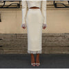 Urban Solid Women's Two Piece Set Elegant Puff Long Sleeve V Neck Blazer Mesh Suit Skirt Autumn Lady Outfit