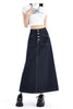 High Waist Denim Skirt Women Autumn Single Buttons Long Skirt Women Korean Style Casual Jeans Skirts Womens