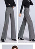 Thickened Woolen Wide-leg Autumn Winter Herringbone Makes It Look Slim Straight-leg Casual Pants Women